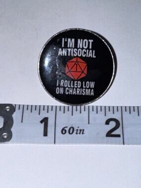 I’m not antisocial, I rolled low on charisma Pin Brooch